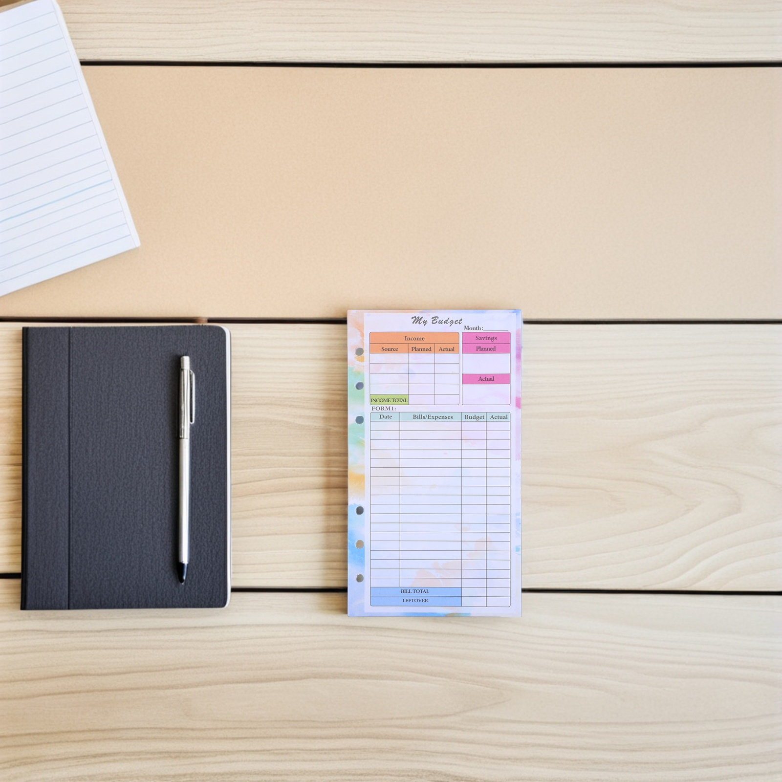 Planner Weekly Budget - 28 Lembar Kertas Isi Ulang Planner