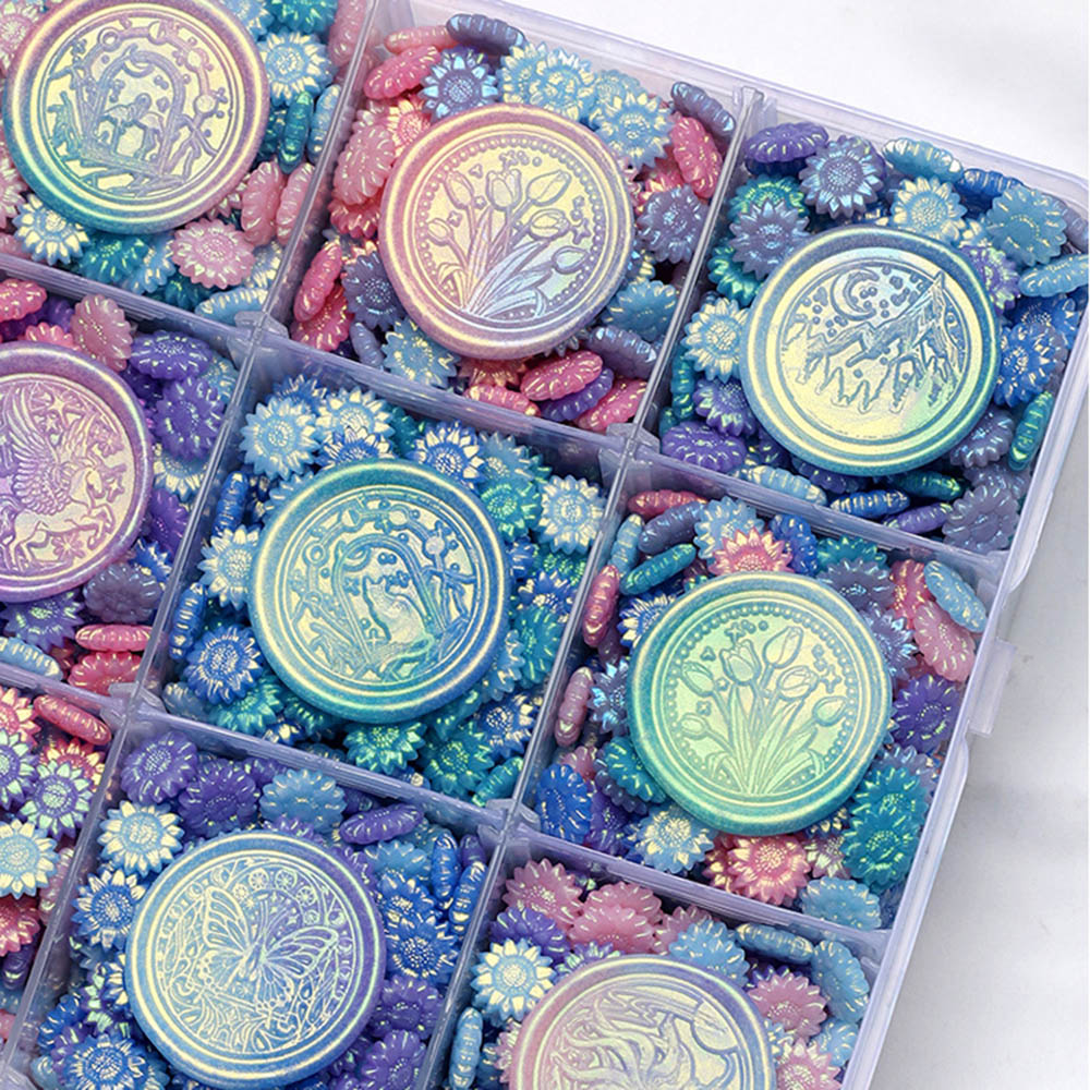 Wax Seal Stamp Kit - 100 buah Glitter warna campuran manik-manik