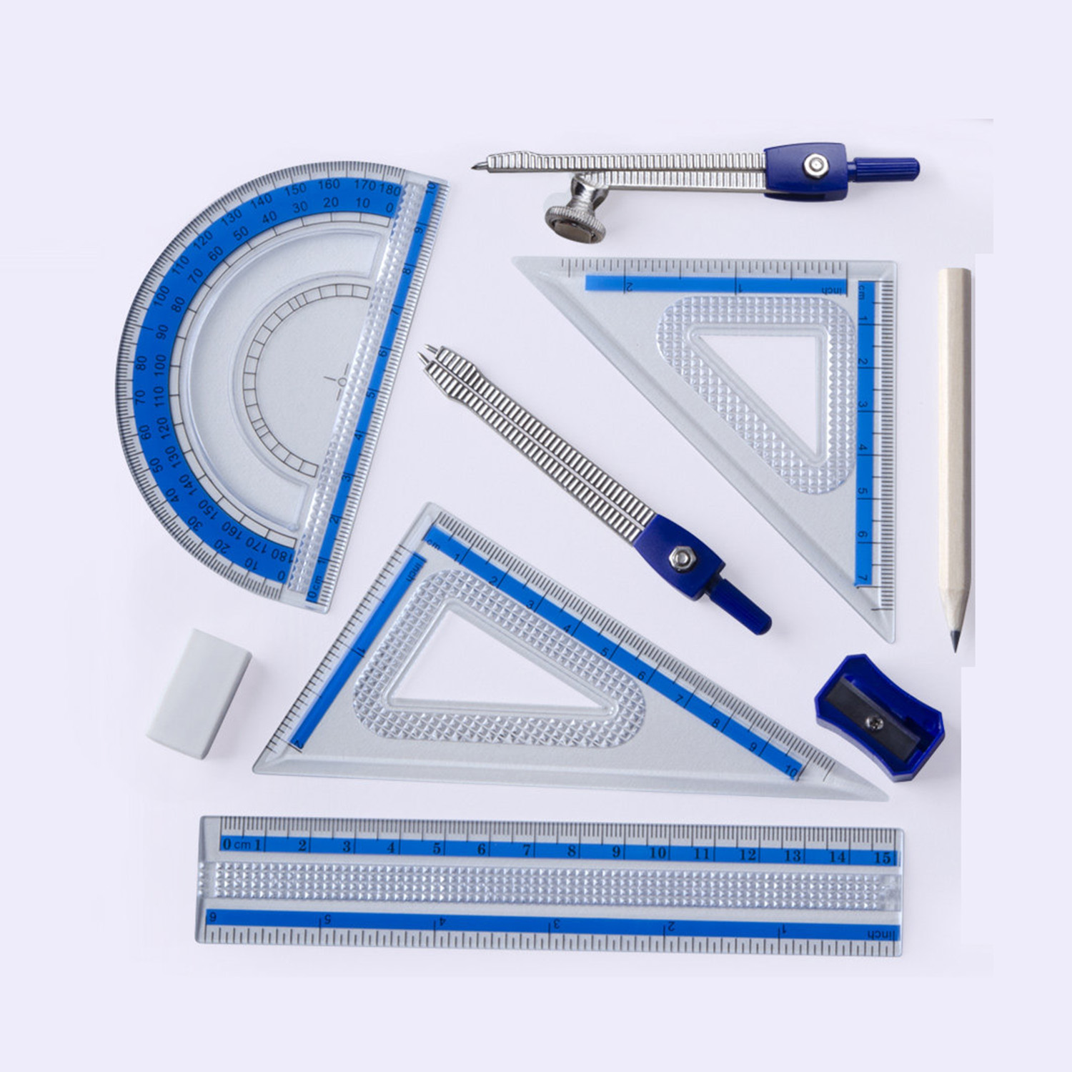 Compass Geometry Set - 10 PCS Set Alat Geometri Matematika