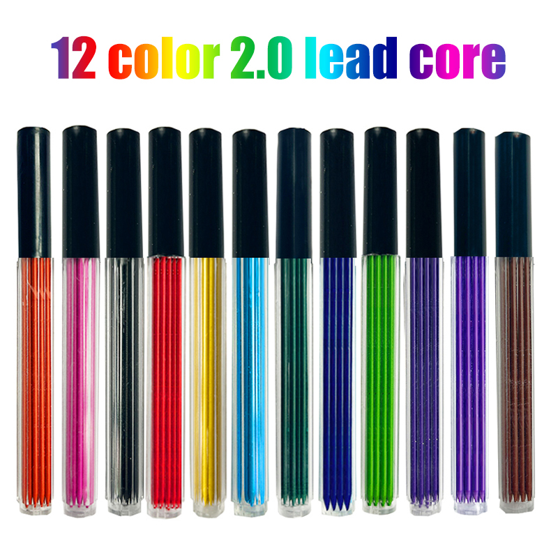 Mechanical Pencil Lead - 12 warna 2.0mm HB diganti Lead