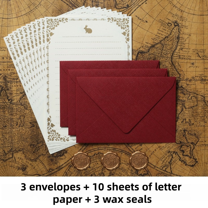 16 Buah Amplop Linen Antik Set - Wax Seal Stamp Kit ulasan dan harga