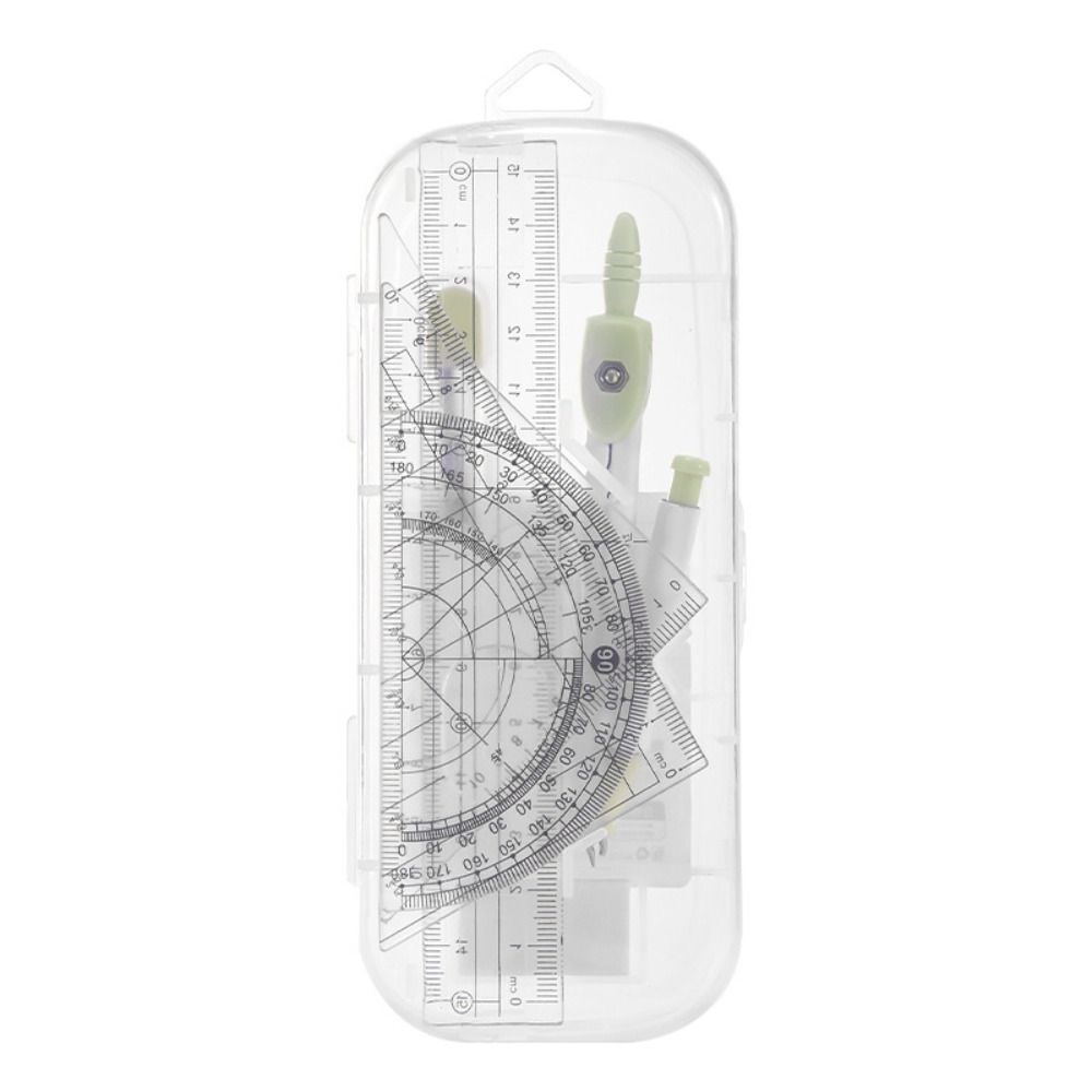 8 Buah/Set Penggaris Plastik S - Compass Geometry Set ulasan dan harga