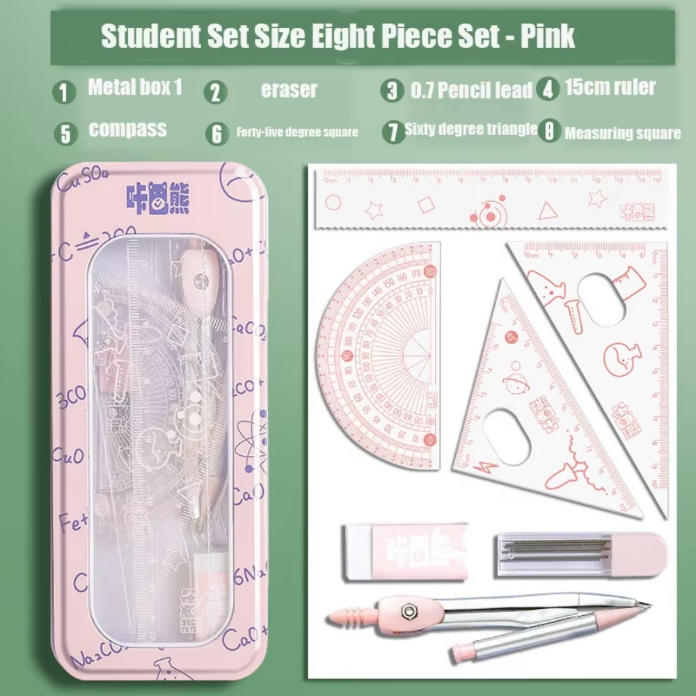 8Pcs/Set Set Geometri Matemati - Compass Geometry Set ulasan dan harga