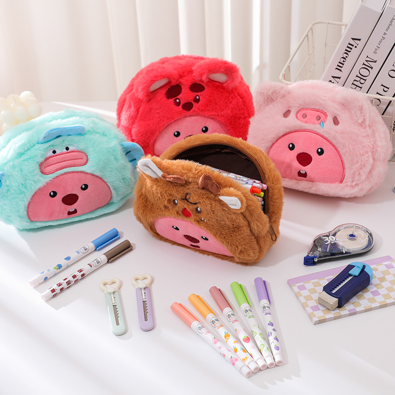 Tas Pensil Kartun Plush Kawaii - Pencil Case Large ulasan dan harga