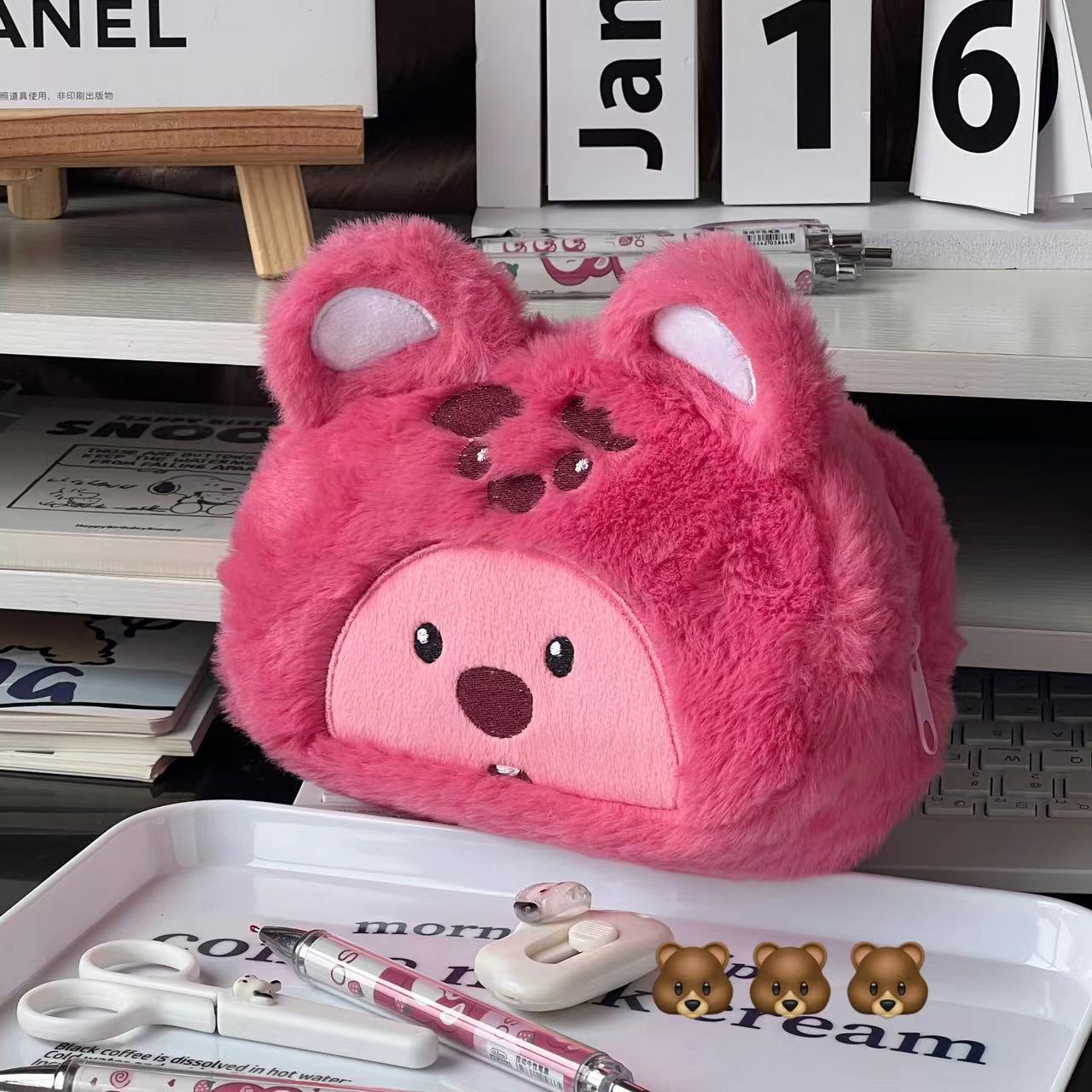 Tas Pensil Kartun Plush Kawaii - Pencil Case Large ulasan dan harga